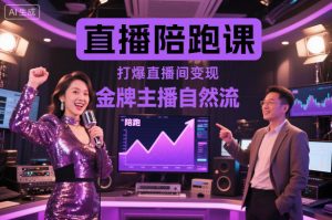 直播陪跑课,金牌主播自然流打爆直播间,复制高变现玩法-一起网赚吧
