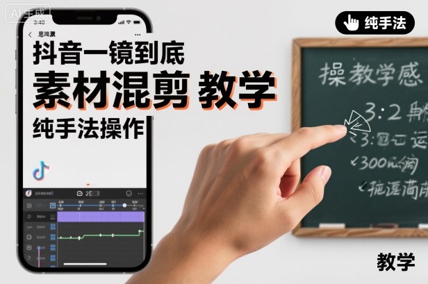 抖音一镜到底素材混剪教学，纯手法操作-一起网赚吧