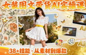女装图文带货的AI实操课,覆盖38个实用技能,快速提升素材制作效率-一起网赚吧