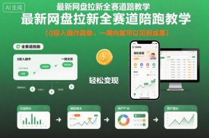 最新网盘拉新全赛道陪跑教学，0投入操作简单，一周内就可以见到成果-一起网赚吧