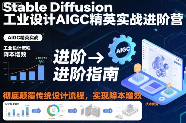 Stable Diffusion工业设计AIGC精英实战进阶营，彻底颠覆传统设计流程，实现降本增效-一起网赚吧
