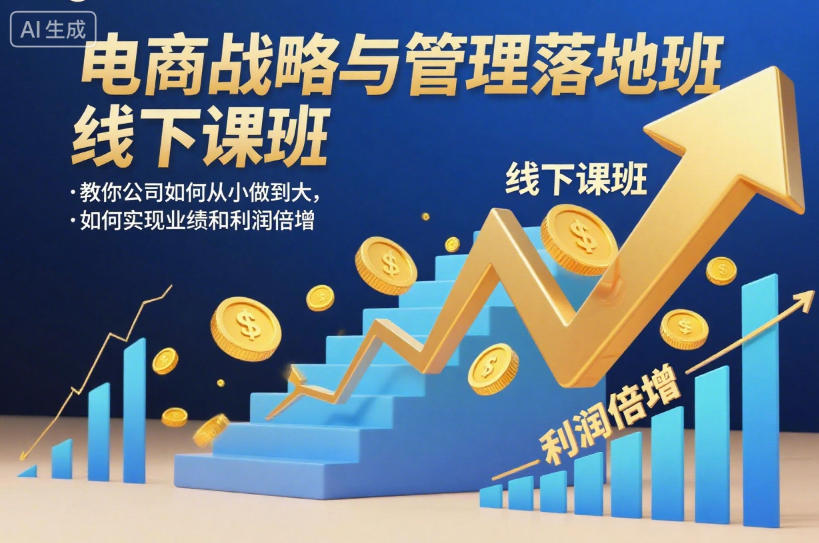 电商战略与管理落地班线下课，教你公司如何从小做到大，如何实现业绩和利润倍增【录音】-一起网赚吧