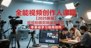 全能视频创作人课程【2025新版】视频拍摄剪辑编导运营，零基础学习视频创作（更新）-一起网赚吧