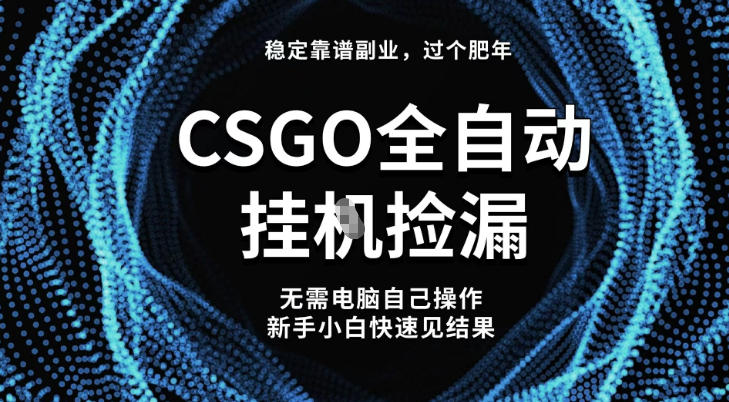 【稳定副业】全球最热门游戏CSGO全自动捡漏，最新玩法，新手小白日入5张+【揭秘】-一起网赚吧