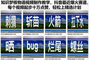 知识梦核物语视频制作教学，抖音最近爆火赛道，每个视频起步十万点赞，轻松上精选计划-一起网赚吧