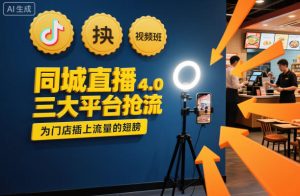 同城直播实操班4.0，三大平台抢流，为门店插上流量的翅膀-一起网赚吧