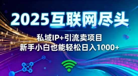 2025网创尽头王炸项目！私域IP+精准引流，新手小白在家躺賺日入1k，零经验也能上手【揭秘】-一起网赚吧