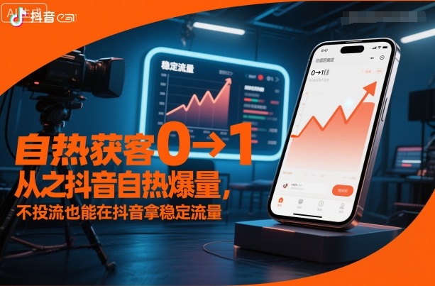 自热获客从0到1之抖音自热爆量，不投流也能在抖音拿稳定流量-一起网赚吧
