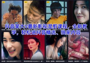 抖音某大V最新影视混剪课程，全新教学，轻松进抖音精选、独家内容-一起网赚吧