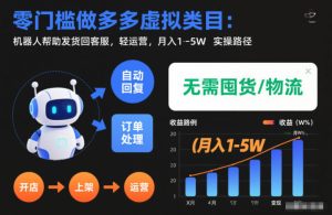 零门槛做多多虚拟类目：机器人帮助发货回客服，轻运营，月入1-5W实操路径【揭秘】-一起网赚吧