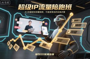 超级IP流量陪跑班,大V流量密码倾囊相授,可直接落地的实操步骤-一起网赚吧