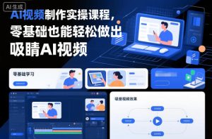 AI视频制作实操课程，零基础也能轻松做出吸睛AI视频-一起网赚吧