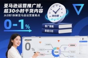 亚马逊运营推广班,超30小时干货内容,从0到1拆解亚马逊运营重难点-一起网赚吧