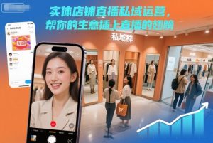 实体店铺直播私域运营，帮你的生意插上直播的翅膀-一起网赚吧
