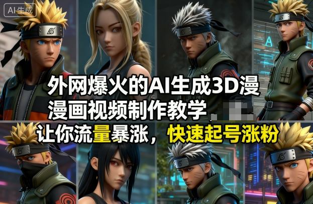 外网爆火的AI生成3D漫画视频制作教学，让你流量暴涨，快速起号涨粉！-一起网赚吧