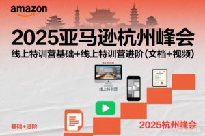 2025亚马逊杭州峰会,线上特训营基础+线上特训营进阶(文档+视频)-一起网赚吧