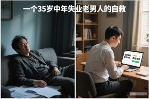 付费文章:一个35岁中年失业老男人的自救-一起网赚吧