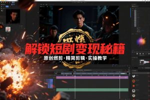 短剧拉新之原创燃剪精简剪辑实操课，解锁短剧变现秘籍-一起网赚吧