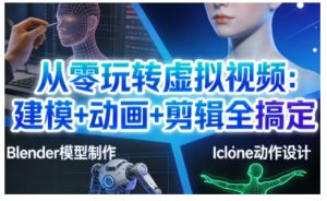 从零玩转虚拟视频：建模+动画+剪辑全搞定，轻松创作出专业级的虚拟视频内容-一起网赚吧