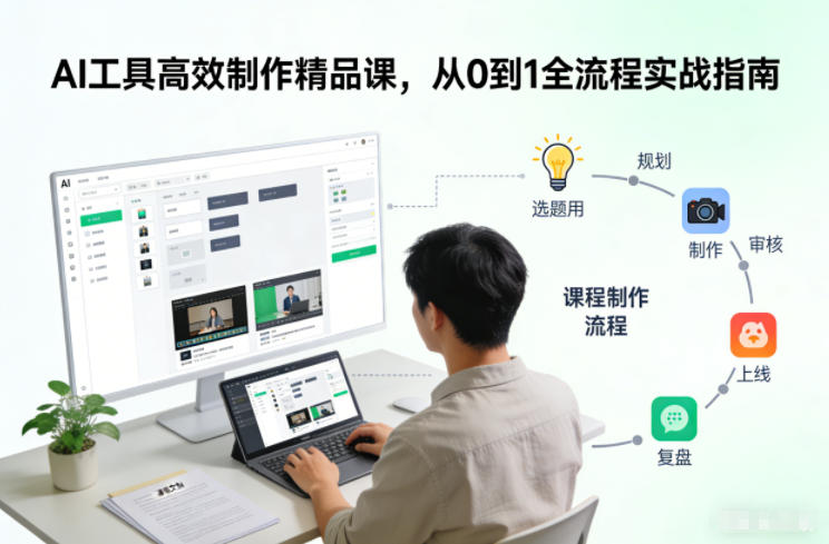 AI工具高效制作精品课，从0到1全流程实战指南-一起网赚吧