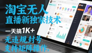 淘宝无人直播最新独家技术,一天搞1K+,无违规封号,支持矩阵操作,长期稳定【内部揭秘】-一起网赚吧