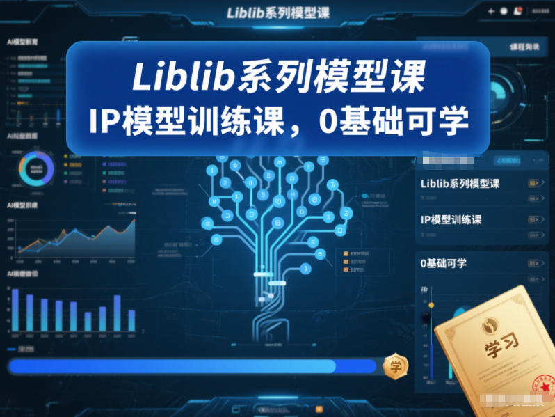 Liblib系列模型课，IP模型训练课，0基础可学-一起网赚吧