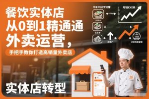 餐饮实体店从0到1精通外卖运营,手把手教你打造高销量外卖店-一起网赚吧