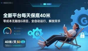 全新平台每天保底40米，零成本无脑挂G项目，全自动运行，解放双手【揭秘】-一起网赚吧