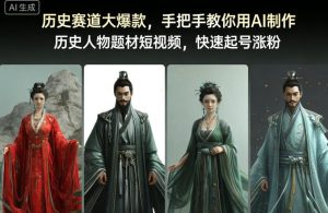 历史赛道大爆款，手把手教你用AI制作历史人物题材短视频，快速起号涨粉-一起网赚吧