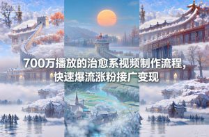 700万播放的治愈系视频制作流程，快速爆流涨粉接广变现-一起网赚吧