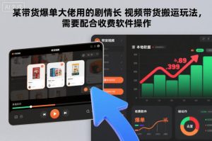 某带货爆单大佬用的剧情长视频带货搬运玩法，需要配合收费软件操作-一起网赚吧