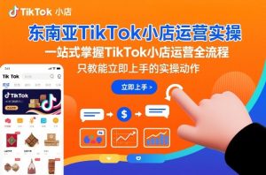东南亚TikTok小店运营实操,一站式掌握TikTok小店运营全流程,只教能立即上手的实操动作-一起网赚吧