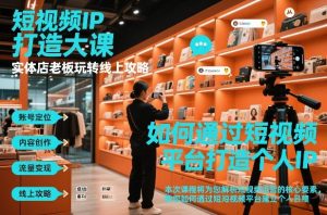 短视频ip打造大课，实体店老板玩转线上攻略-一起网赚吧