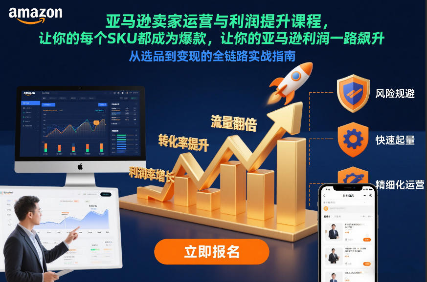 亚马逊卖家运营与利润提升课程，让你的每个SKU都成为爆款，让你的亚马逊利润一路飙升（更新12月）-一起网赚吧