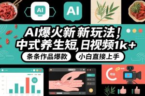 AI爆火新玩法，中式养生短视频，日收益1k+条条作品爆款，小白直接上手，附详细教程-一起网赚吧
