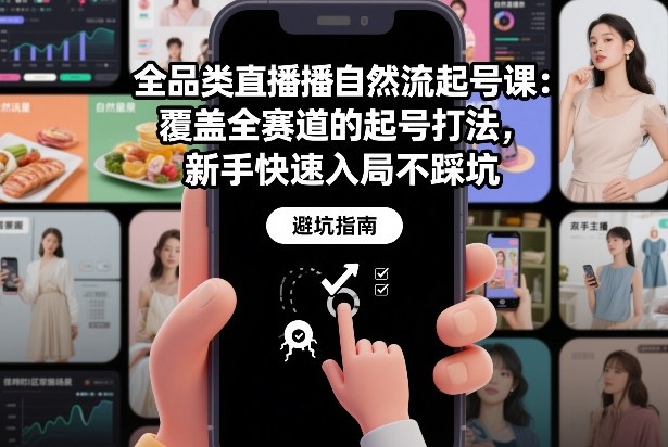 全品类直播自然流起号课：覆盖全赛道的起号打法，新手快速入局不踩坑-一起网赚吧