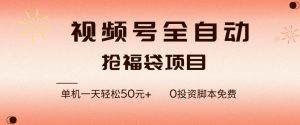 视频号全自动抢福袋，一天单机轻松50+，零成本脚本代替人工去跑【揭秘】-一起网赚吧