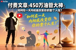 付费文章：450万油管大神：如何在一天内彻底改变你的整个人生？-一起网赚吧