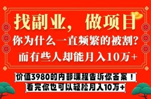 价值3980的网创内部课程，告诉你互联网创业月入10个W的秘密【揭秘】-一起网赚吧