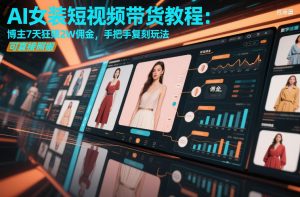 AI女装短视频带货教程：博主7天狂賺2W佣金，手把手复刻玩法，可直接照搬-一起网赚吧