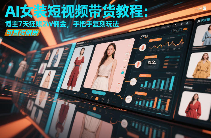 AI女装短视频带货教程：博主7天狂賺2W佣金，手把手复刻玩法，可直接照搬-一起网赚吧