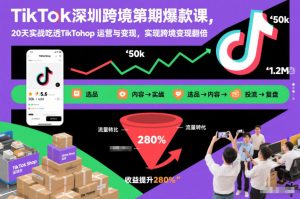 TikTok深圳跨境第2期爆款课,20天实战吃透TikTok Shop运营与变现,实现跨境变现翻倍-一起网赚吧