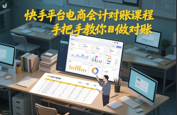快手平台电商会计对账课程，手把手教你做对账-一起网赚吧