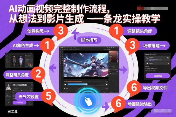AI动画视频完整制作流程，从想法到影片生成一条龙实操教学-一起网赚吧