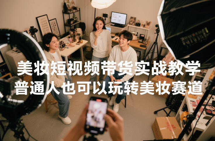 美妆短视频带货实战教学，普通人也可以玩转美妆赛道-一起网赚吧