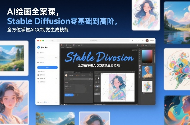 AI绘画全案课，Stable Diffusion零基础到高阶，全方位掌握AIGC视觉生成技能-一起网赚吧