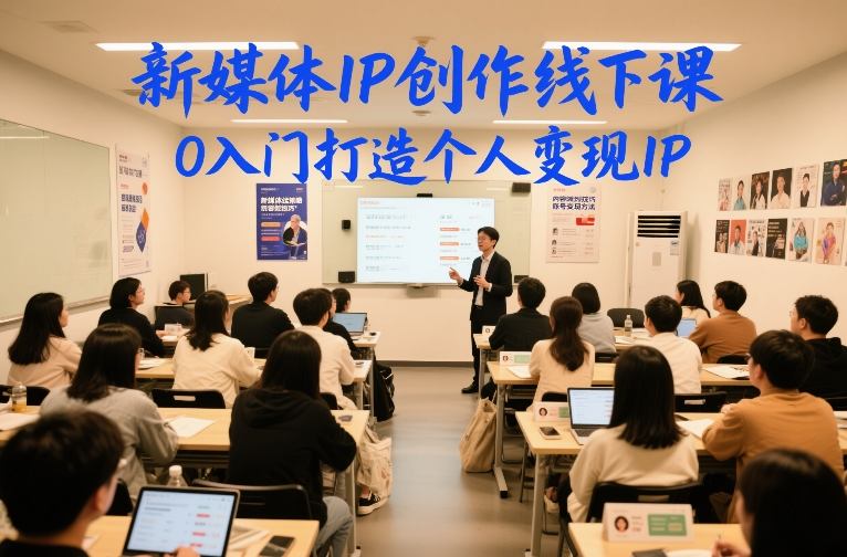 新媒体IP创作线下课,0入门打造个人变现IP