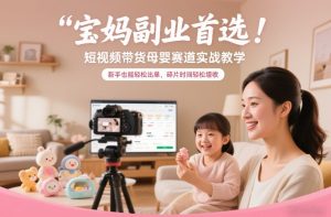 宝妈副业首选!短视频带货母婴赛道实战教学,新手也能轻松出单,碎片时间轻松增收-一起网赚吧