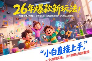 26年爆款新玩法，儿童科普AI视频，全流程实操，轻松做爆款内容，小白直接上手，附详细玩法教程-一起网赚吧