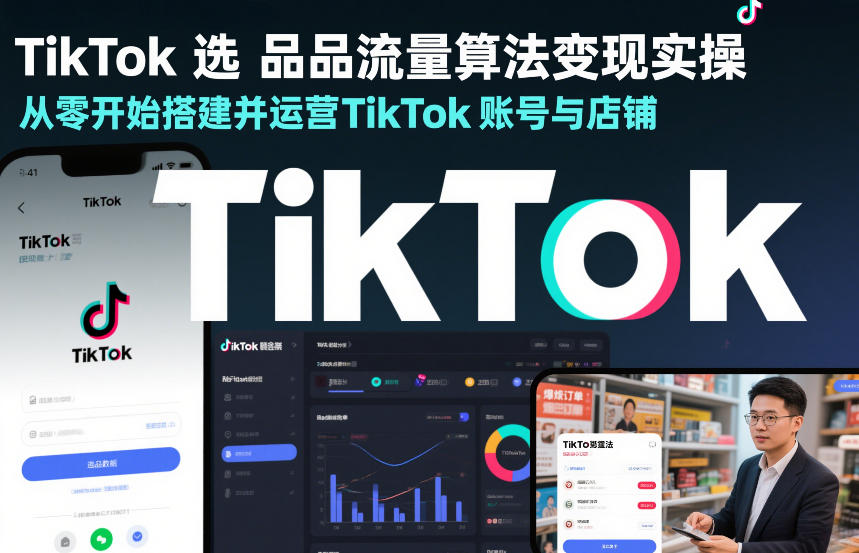 TikTok选品流量算法变现实操，从零开始搭建并运营TikTok账号与店铺-一起网赚吧